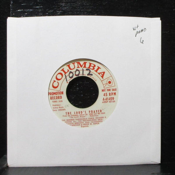 Mormon Tabernacle Choir - Lord's Prayer 7" VG+ Promo Columbia 4-41459 USA 1959 - Shuga Records
