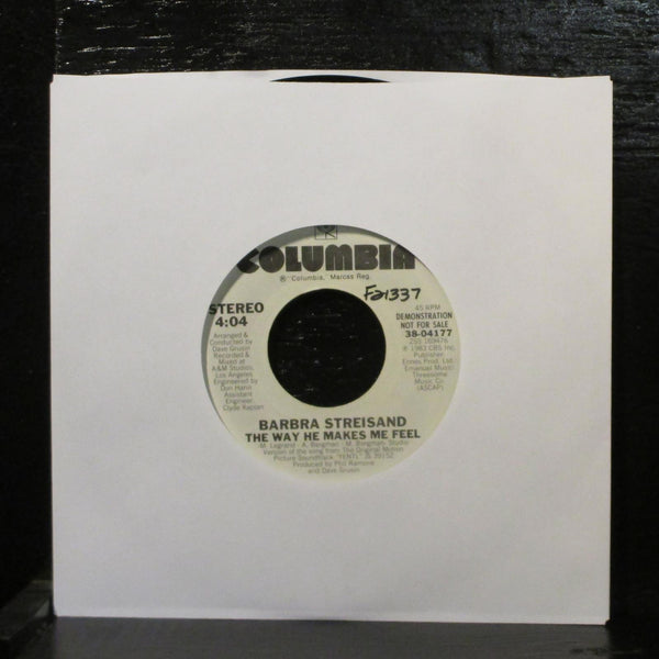 Barbra StreisandThe Way He Makes Me Feel VG+ Promo 7" Vinyl 45 CBS 38-04177 - Shuga Records