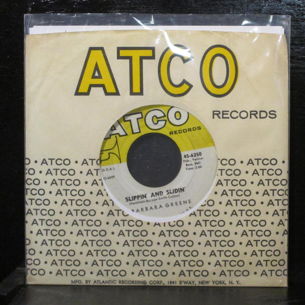 Barbara GreeneSlippin' And Slidin' 7" Vinyl 45 ATCO 45-6250 USA 1963 Rock - Shuga Records