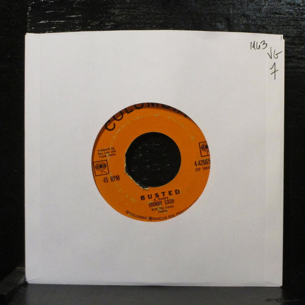 Johnny Cash  Busted / Send A Picture Of Mother VG 7" Vinyl 45 Columbia 4-42665 - Shuga Records