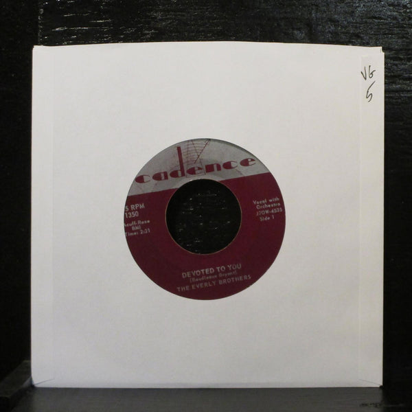 The Everly Brothers  Devoted To You VG 7" Vinyl 45 Cadence 1350 USA 1958 Rock - Shuga Records