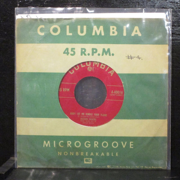 Richard BowersBaby Let Me Kindle Your Flame VG+ 7" Vinyl 45 4-40016 USA Country - Shuga Records