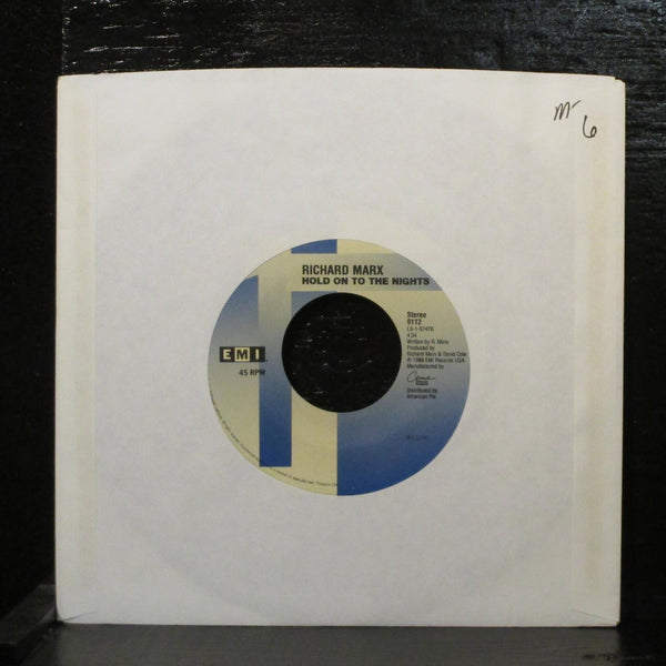 Richard Marx  Hold On To The Nights 7" Vinyl 45 EMI 9112 USA 1988 Soft Rock - Shuga Records