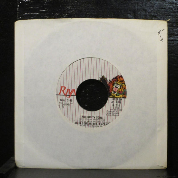 John Cougar Mellencamp - Authority Song / Pink Houses 7" Mint- Riva R 216 - Shuga Records