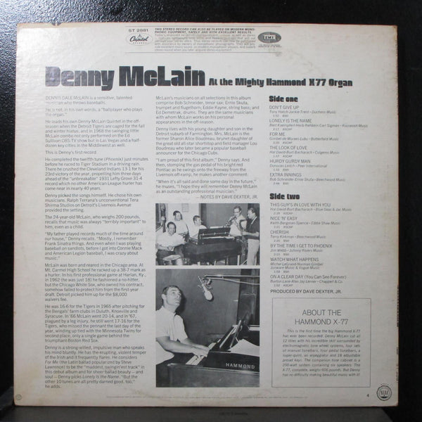 Denny McLain At The Organ LP VG+ Capitol ST 2881 USA 1968 signed - Shuga Records