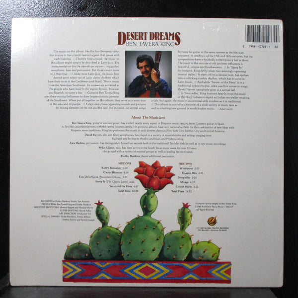 Ben Tavera King - Desert Dreams - New LP Record 1987 Global Pacific USA Vinyl - Jazz / Latin Jazz - Shuga Records