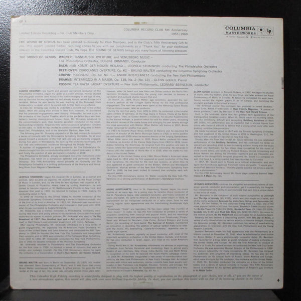 Various - The Sound Of Genius LP sealed Mono Columbia GB-6 USA 1960 - Shuga Records