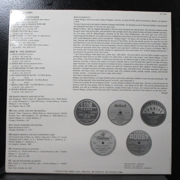Charles Mingus - The Young Rebel - Mint- LP Record 1986 Swingtime Vinyl - Swing Jazz / Bop - Shuga Records