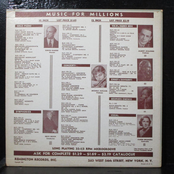 Sherman - Mendelssohn: Violin Concerto 10" VG+ Mono Remington RLP-149-14 - Shuga Records