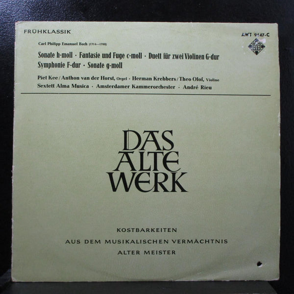 Andr Rieu - C.P.E. Bach: Sonate H-Moll LP Mint- Mono Telefunken AWT 9447-C - Shuga Records