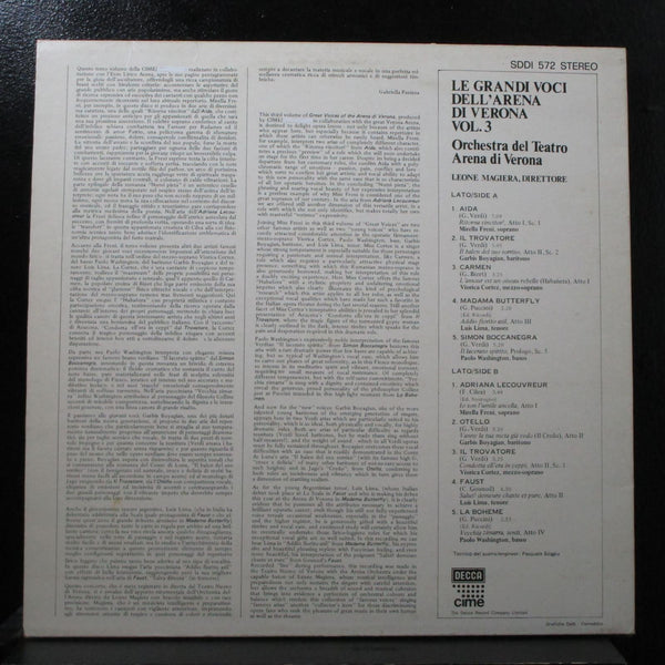 Magiera - Le Grandi Voci Dell'Arena Di Verona LP VG+ Decca SDDI 572 Italy 1978 - Shuga Records