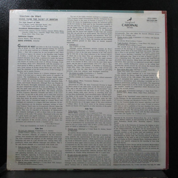 Stevens - De Wert: Music From The Court Of Mantua LP sealed Vanguard VCS 10083 - Shuga Records