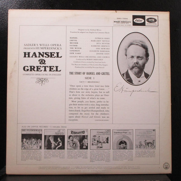 Sadler's Wells Opera Co. - Humperdinck: Hansel & Gretel 2 LP VG+ Mono GBO 7256 - Shuga Records