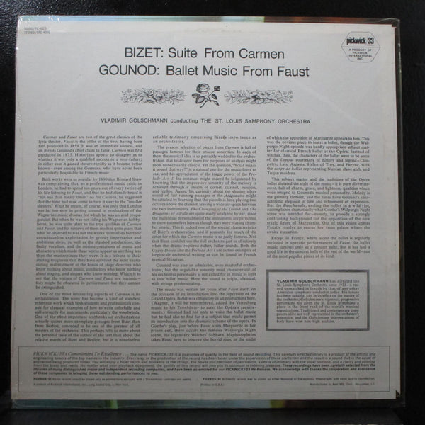 Golschmann - Gounod: Ballet Music from Faust / Bizet: Carmen LP sealed SPC-4020 - Shuga Records
