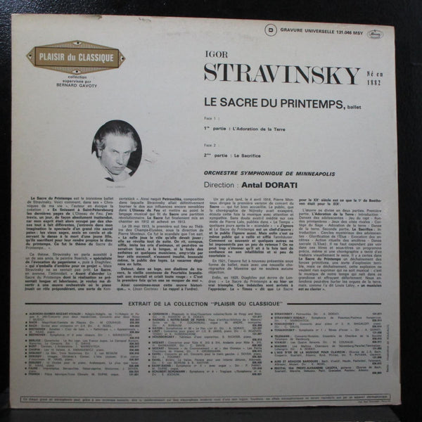 Dorati - Stravinsky: Le Sacre Du Printemps LP VG+ Mercury 131.046 France - Shuga Records