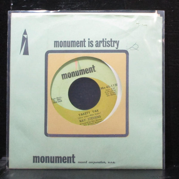 Ray Stevens - Along Came Jones / Yakety Yak 7" Mint- Monument Mn 45-1150 lbl var - Shuga Records