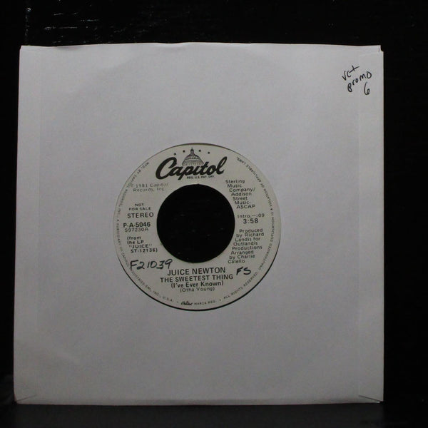 Juice Newton - The Sweetest Thing 7" VG+ Promo Capitol P-A-5046 USA 1981 - Shuga Records