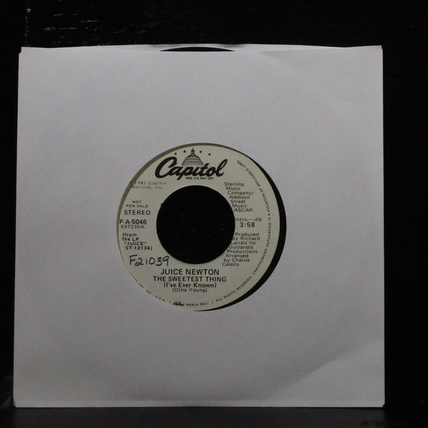 Juice Newton - The Sweetest Thing 7" VG+ Promo Capitol P-A-5046 USA 1981 - Shuga Records
