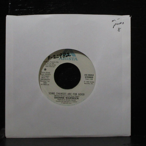 Dionne Warwick - Some Changes Are For Good 7" Mint- Promo Arista AS 0602 USA - Shuga Records