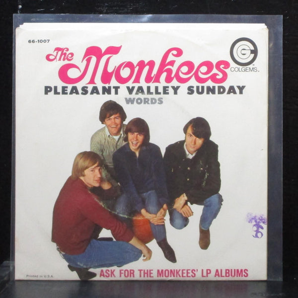 The Monkees - Pleasant Valley Sunday / Words 7" VG Colgems 66-1007 USA 1967 - Shuga Records