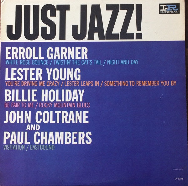 Various ‎– Just Jazz! - VG+ Lp Record 1959 Imperial USA Mono Vinyl - Cool Jazz - Shuga Records