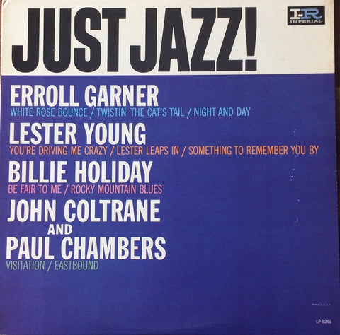 Various ‎– Just Jazz! - VG+ Lp Record 1959 Imperial USA Mono Vinyl - Cool Jazz