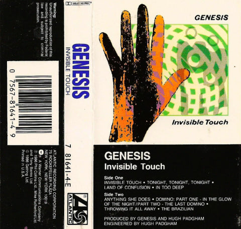 Genesis - Invisible Touch - VG+ 1986 USA Cassette Tape - Rock