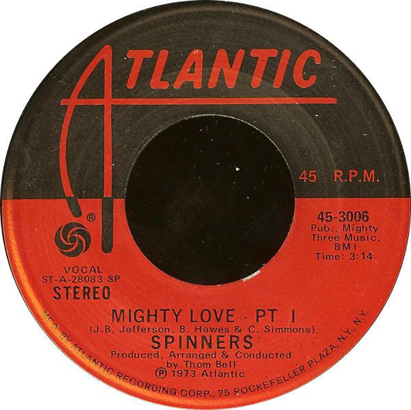 Spinners - Mighty Love - VG 45rpm 1973 USA - Soul / disco - Shuga Records