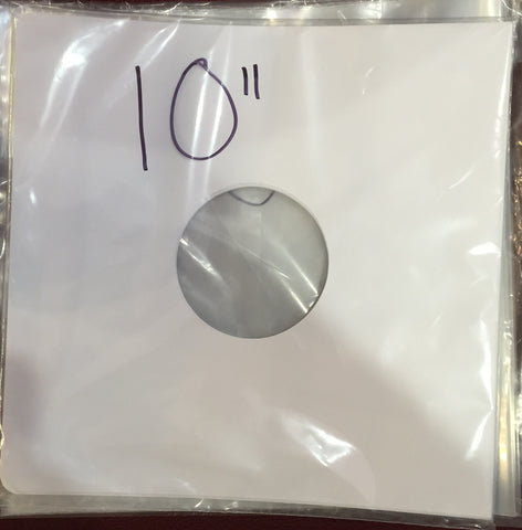 10 Pack 10" Record Vinyl Kraft Paper Inner Sleeve - White
