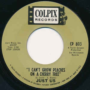 Just Us- I Can't Grow Peaches On A Cherry Tree / I Can Save You- VG+ 7" Single 45RPM- 1966 Colpix Records USA - Pop / Folk / Country