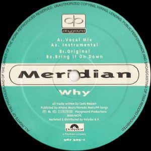 Meridian ‎– Why - Mint- 12" Single Record 1998 Netherlands Import  Polydor Vinyl - Trance