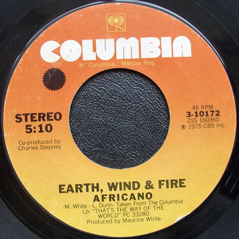Earth, Wind & Fire ‎- That's The Way Of The World / Africano - VG+ 7" Single 45 RPM 1975 USA - Funk / Soul