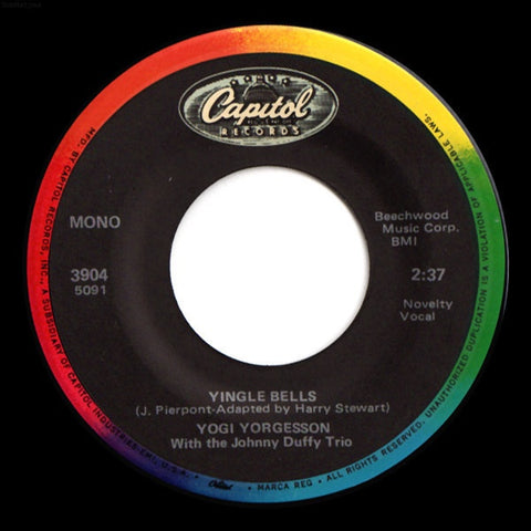 Yogi Yorgesson With The John Duffy Trio ‎– Yingle Bells / I Yust Go Nuts At Christmas - Mint- 45rpm MONO 1950 USA - Pop / Holiday