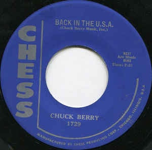 Chuck Berry ‎– Back In The U.S.A. / Memphis, TennesseeVG- 7" Single 45RPM 1959 Chess USA - Rock