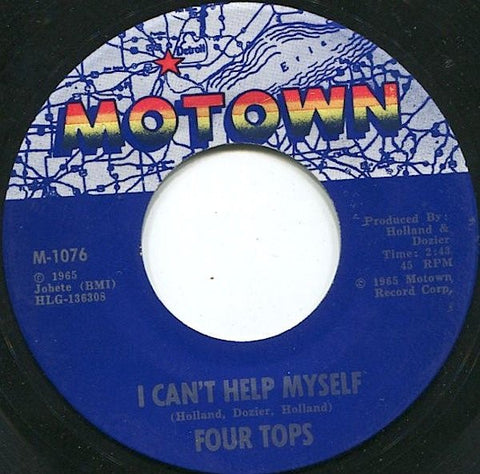 Four Tops ‎– I Can't Help Myself / Sad Souvenirs - VG+ 45rpm 1965 USA Motown Records - Funk / Soul