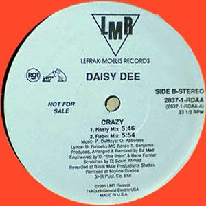 Daisy Dee ‎– Crazy - VG+ 12" Single White Label Promo 1991 USA - Acid House