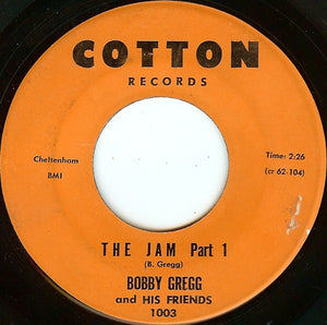 Bobby Gregg And His Friends ‎– The Jam - VG 45rpm 1962 USA Cotton Records - Funk / Soul - Shuga Records