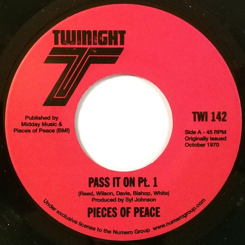 Pieces Of Peace ‎– Pass It On - New 7" Single 2007 Twinight USA Vinyl - Funk