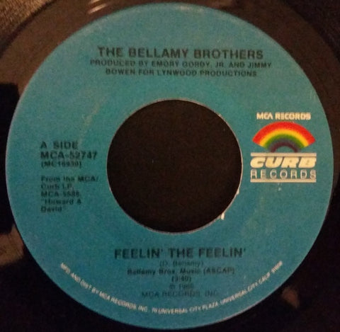 The Bellamy Brothers ‎– Feelin' The Feelin' / The Single Man And His Wife - VG+ 45rpm 1985 Curb Records USA - Country