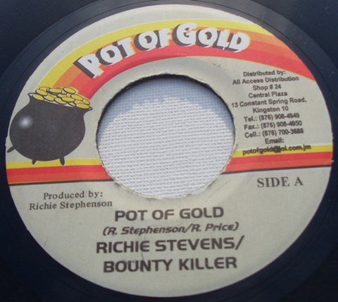 Richie Stevens / Bounty Killer ‎– Pot Of Gold / Pot Of Gold Rhythm - VG+ 7" Single 45rpm Jamaica - Reggae