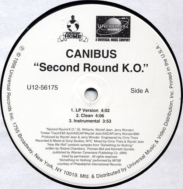 Canibus - Second Round K.O. VG+ - 12" Single 1998 Universal USA - Hip Hop