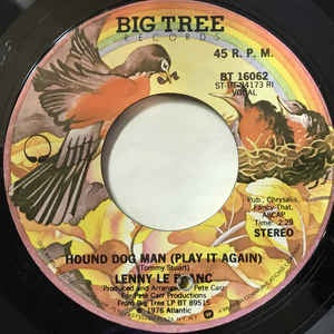 Lenny LeBlanc ‎- Hound Dog Man (Play It Again) / Sharing The Night Together - VG+ 7" 45 Single 1976 USA - Folk