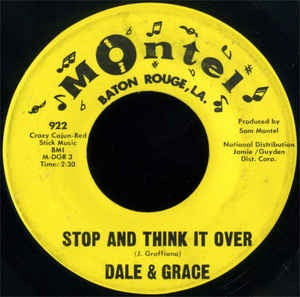 Dale & Grace ‎– Stop And Think It Over/Bad Luck VG+ - 7" Single 45RPM 1964 Montel USA - Pop Rock
