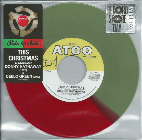Donny Hathaway / Ceelo Green - This Christmas - New Vinyl Record 2012 Atlantic RSD Black Friday Limited Edition Red / Green 7" Vinyl - Funk / Soul / Pop