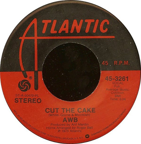 Average White Band ‎– Cut The Cake / Person To Person - VG+ 7" Single 45 rpm 1975 Atlantic USA - Funk