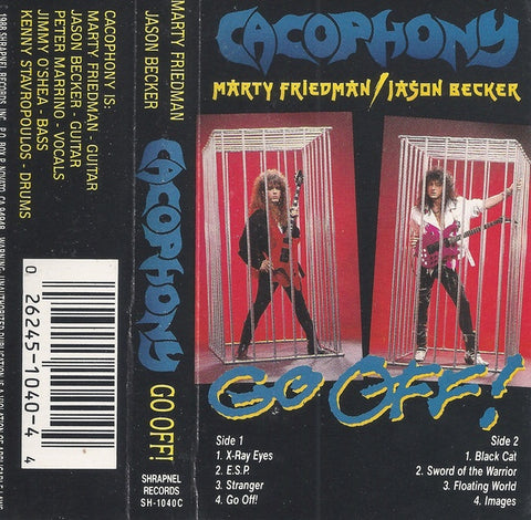 Cacophony ‎– Go Off! - Used Cassette Tape Shrapnel 1988 USA - Rock