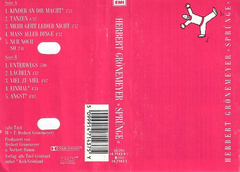 Herbert Grönemeyer – Sprünge - Used Cassette Tape EMI 1986 Germany - Rock