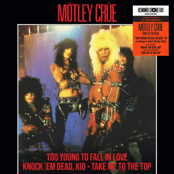 Mötley Crüe – Too Young To Fall In Love - New EP Record Store Day Black Friday 2023 BMG RSD Orange And Black Marble Vinyl - Hard Rock / Heavy Metal / Glam - Shuga Records