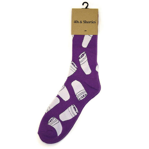 40s and Shorties - Men's Purple Double Cup Drank Socks