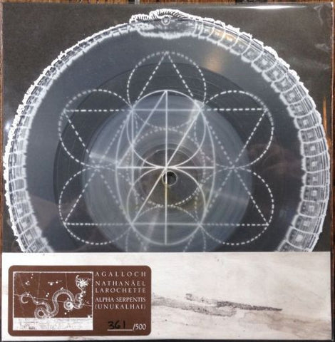 Agalloch / Nathanäel Larochette - Alpha Serpentis - New Vinyl Record 2014 Licht von Dämmerung Arthouse Limited Edition Clear 7", Hand Numbered - Neo-Folk / Rock